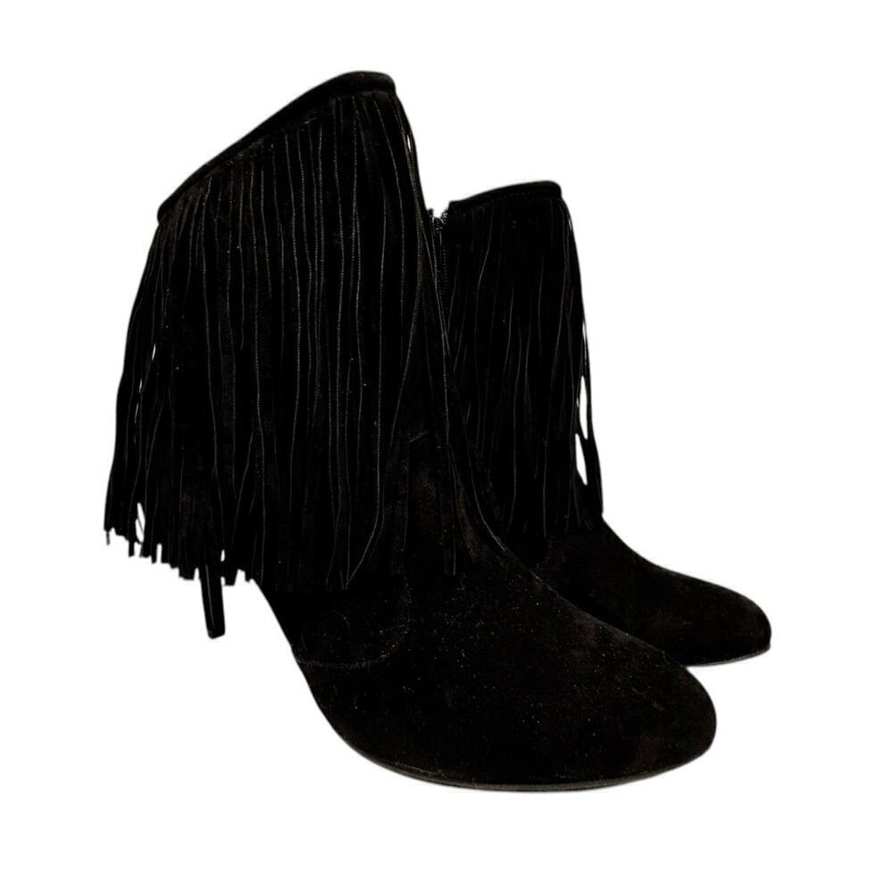Chase & Chloe Carina-1Fringed Ankle Boot in Black Size 11 - Picture 4 of 15